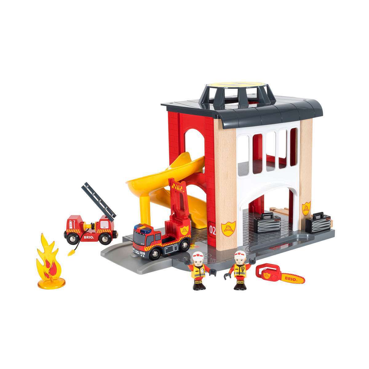 BRIO Spiel Große Feuerwehr-Station mit Einsatzfahrzeug