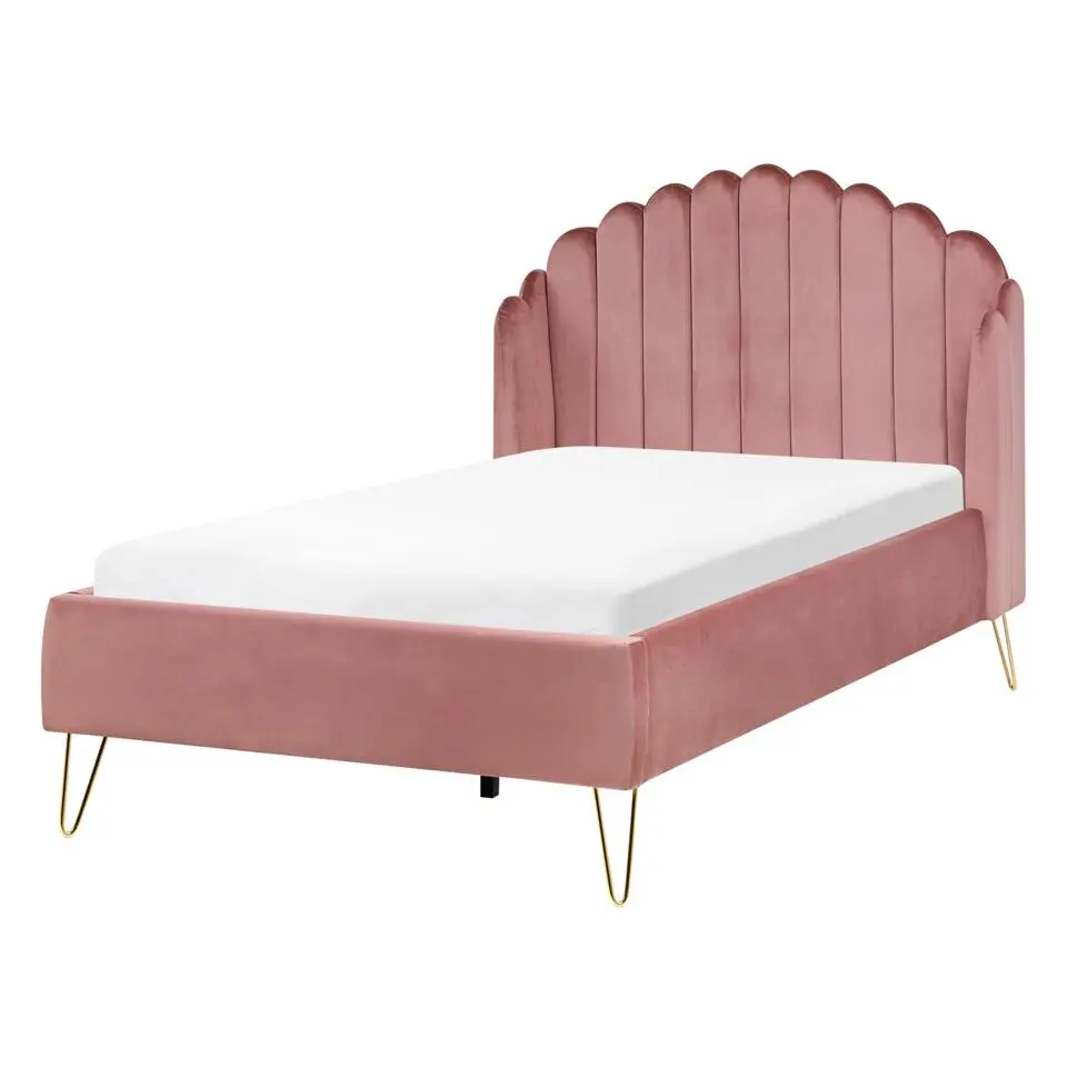 AMBILLOU - Tweepersoonsbed - Roze - 120 x 200 cm - Fluweel