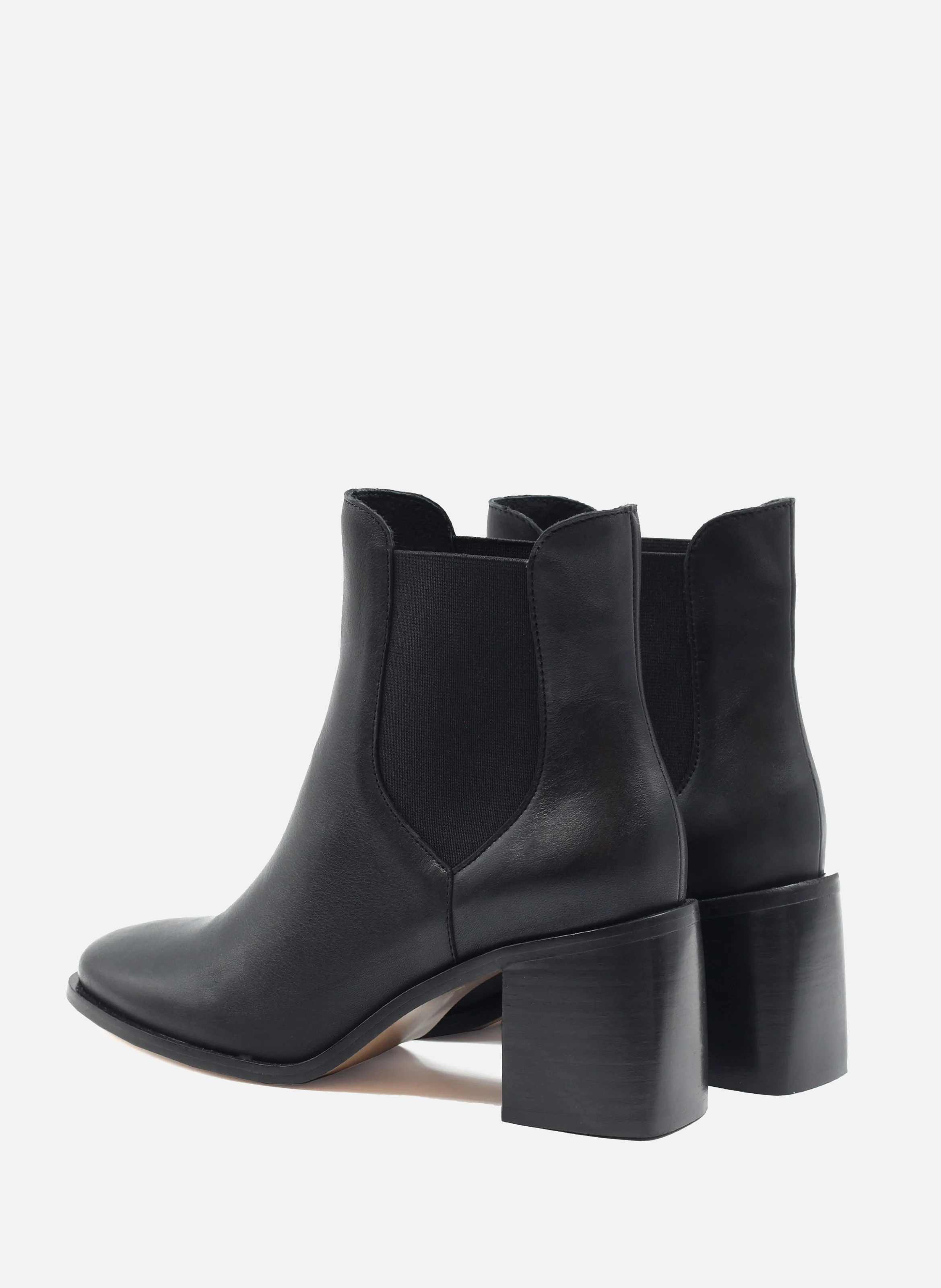 Bottines chelsea talon cuir lisse | Noir