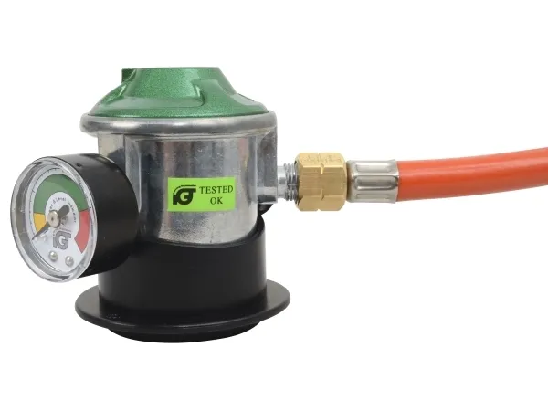 Cozze® regulatorsæt med slange 1,1 meter og regulator med manometer 2 x 1/4