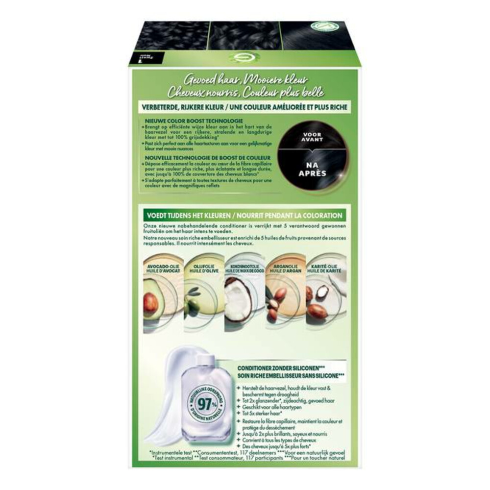 Garnier Nutrisse Ultra Crème Permanente Haarkleuring 1.0 Zwart Intens