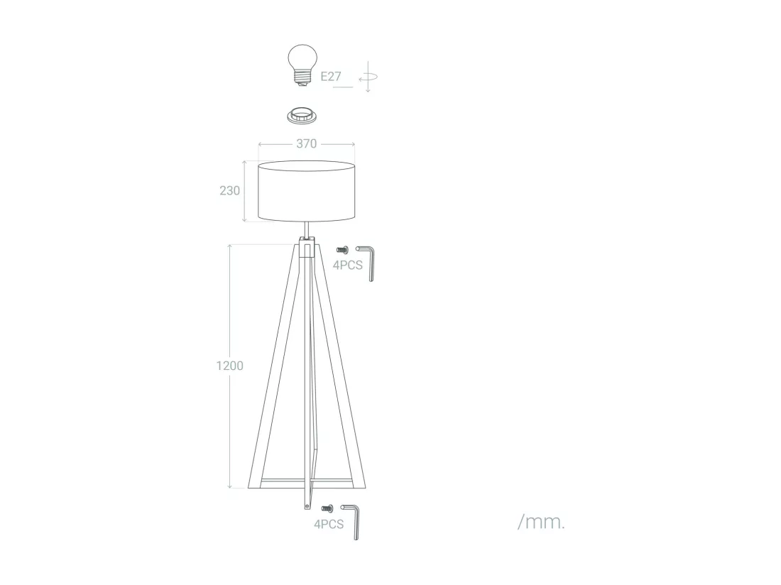 Lampadaire Bois Korsade Blanc
