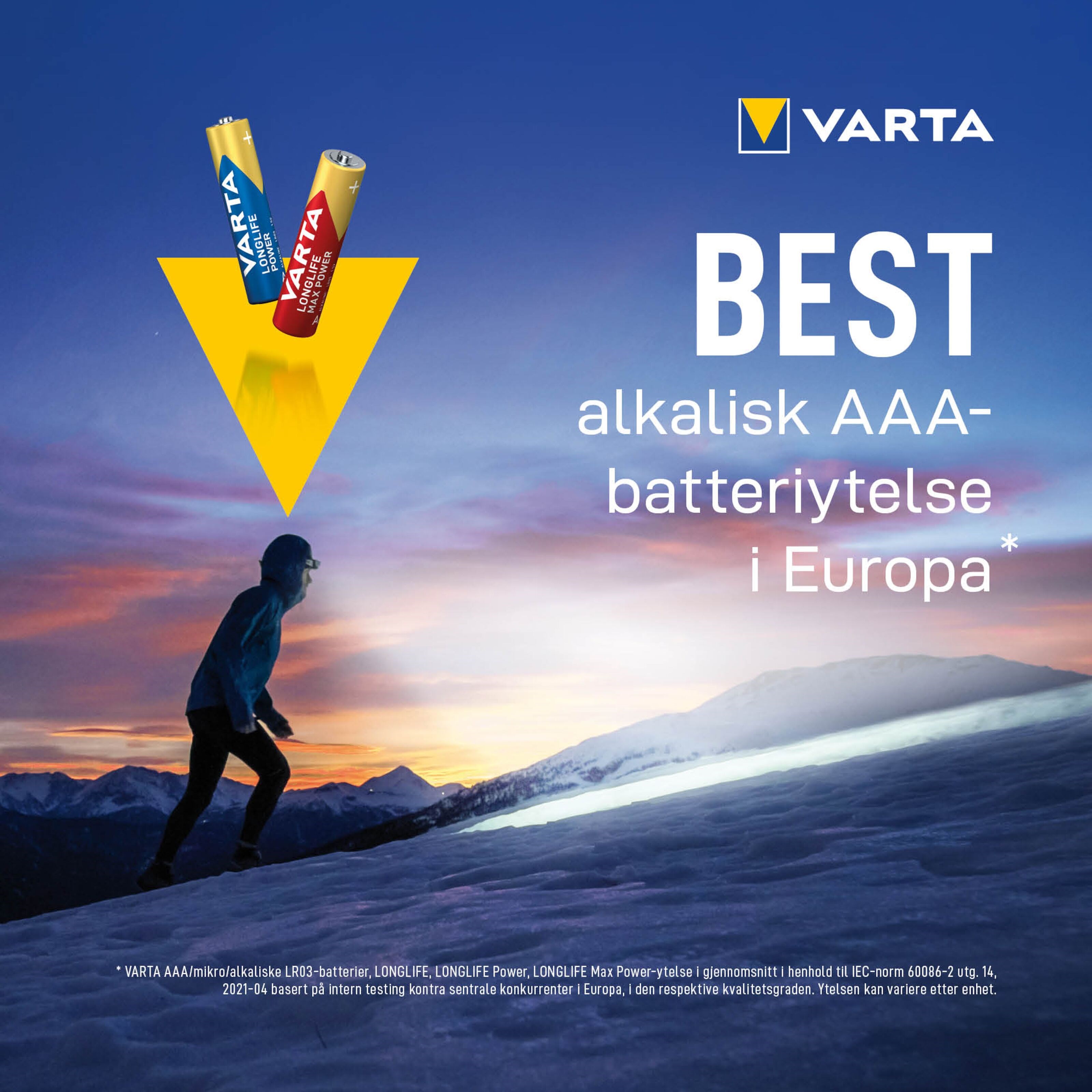 Varta Longlife Max Power AAA-batterier 4-pk.