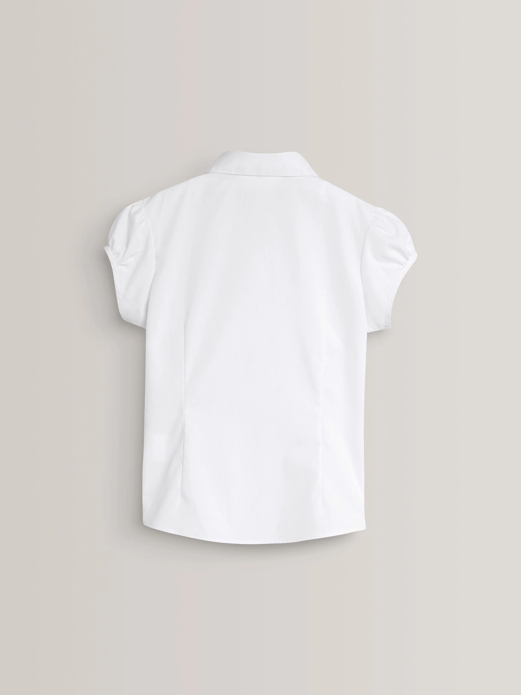 Wit - Schoolblouse met pofmouwen (3-16 jr)