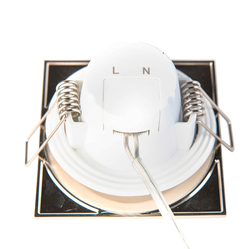 Moderne inbouwspot vierkant staal incl. LED IP65 - Simply