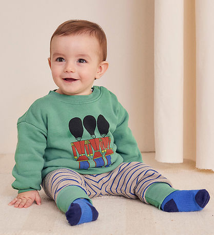 Bobo Choses Leggings - Stripes Waffle - Blå