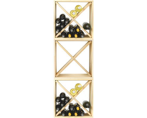 Wijnrek van hout, Wine Cube, grenen, 48x48x23,5 cm, voor 24 flessen