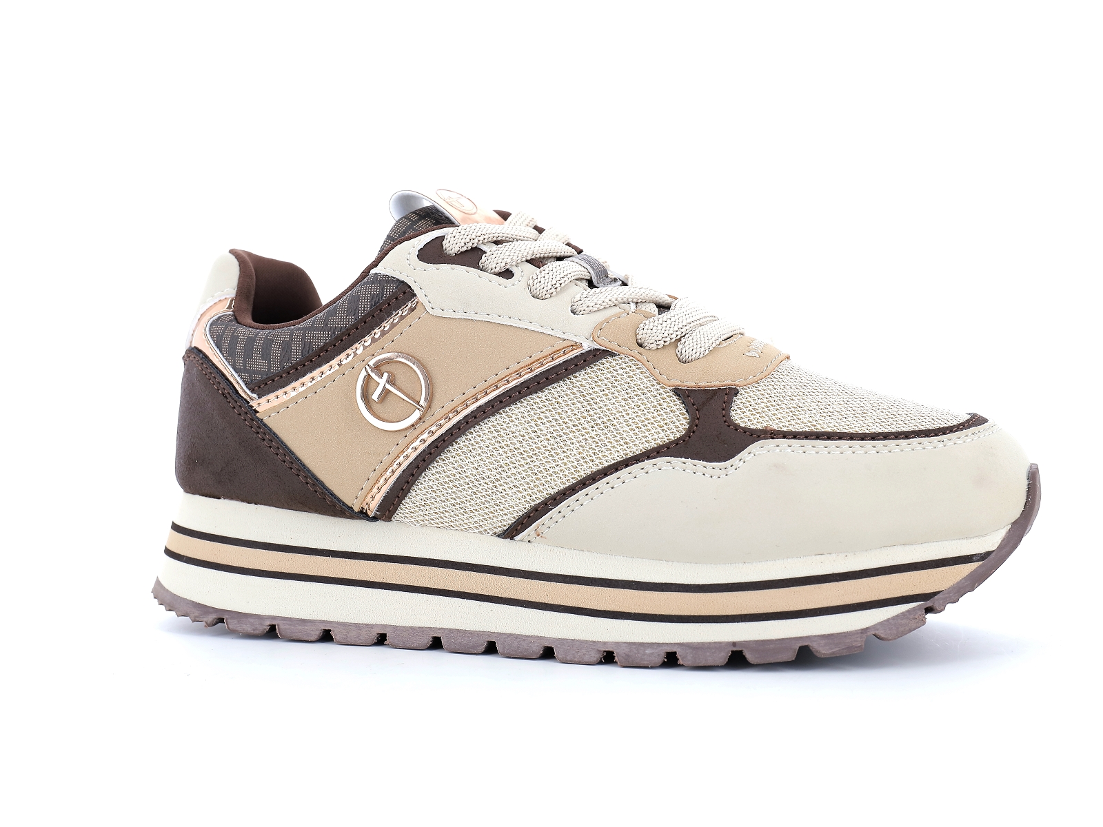 Tamaris-23706 Matières combinées Marron Beige