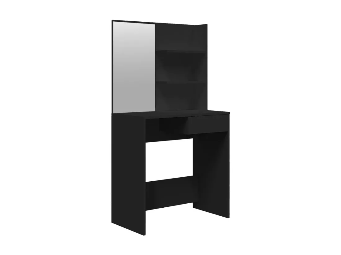 Coiffeuse avec miroir noir 74,5x40x141 cm