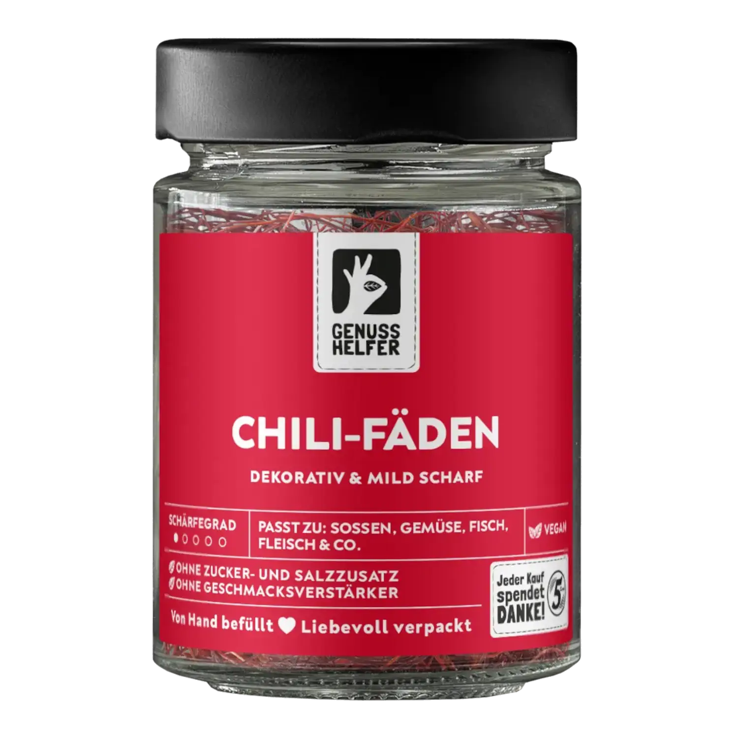 Chili Fäden, im Glas