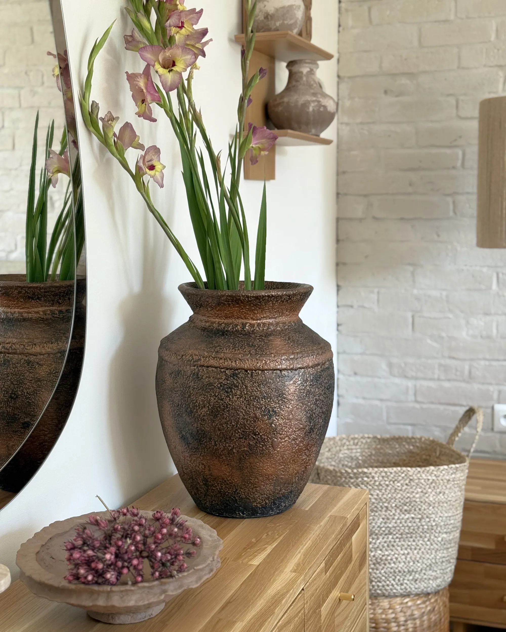 Decoratieve vaas PUCHONG Keramiek 40 cm Koper