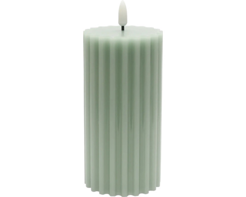 LED waxkaars Lafiora H 17,5 cm groen incl. 3D vlam
