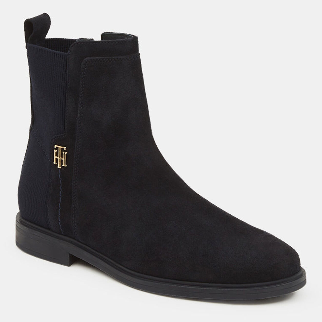 Tommy Hilfiger Bottines en Velours de Cuir Essentials bleu marine