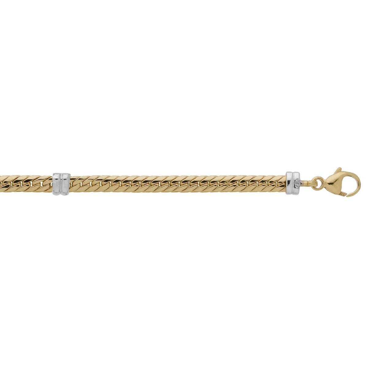 Bracelet Brillaxis maille anglaise or bicolore 9K