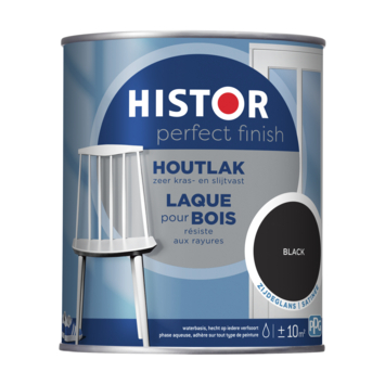 Histor Perfect Finish houtlak zijdeglans RAL 9005 zwart 750 ml