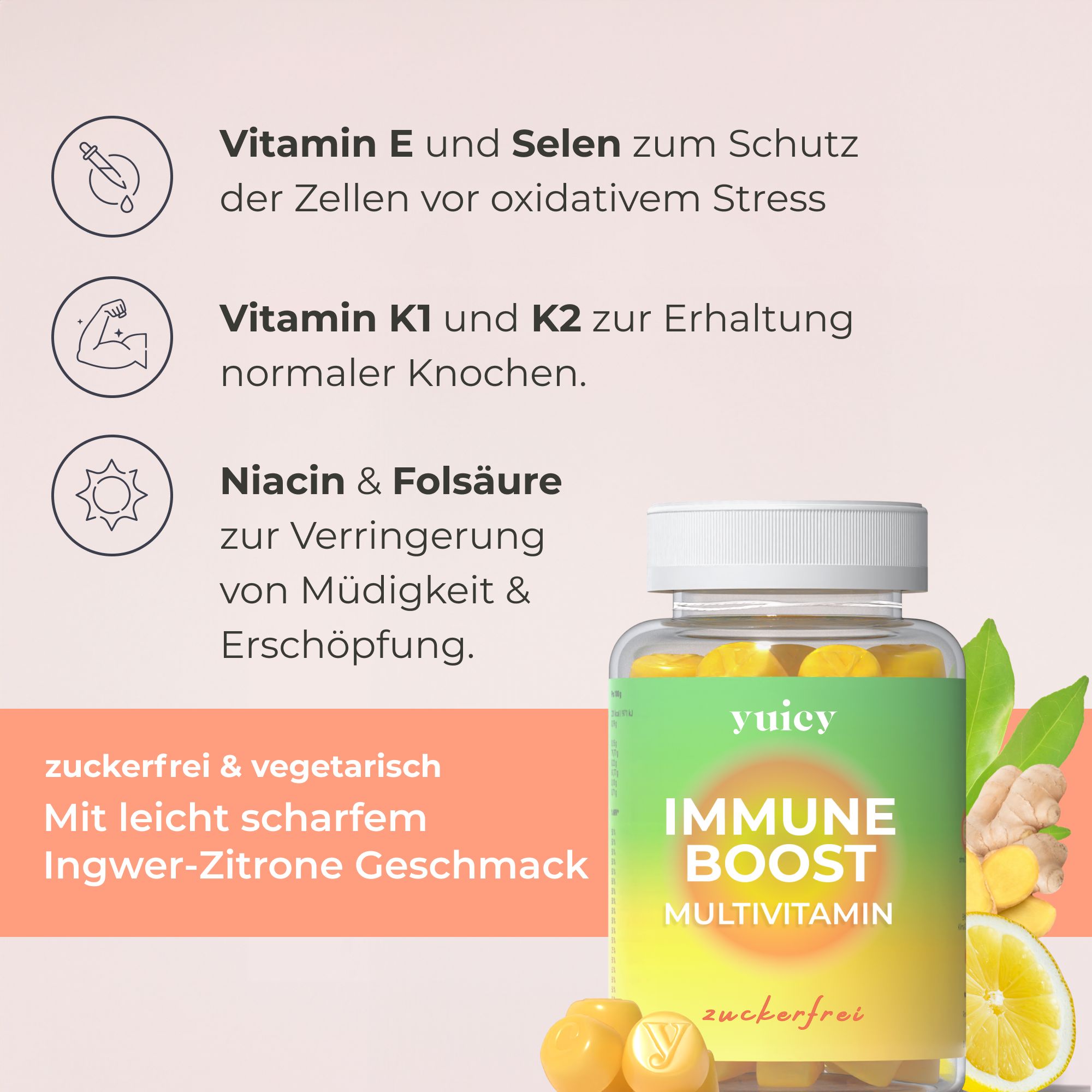 yuicy® Immun - Hochdosierte Formel für das Immunsystem | Gummies