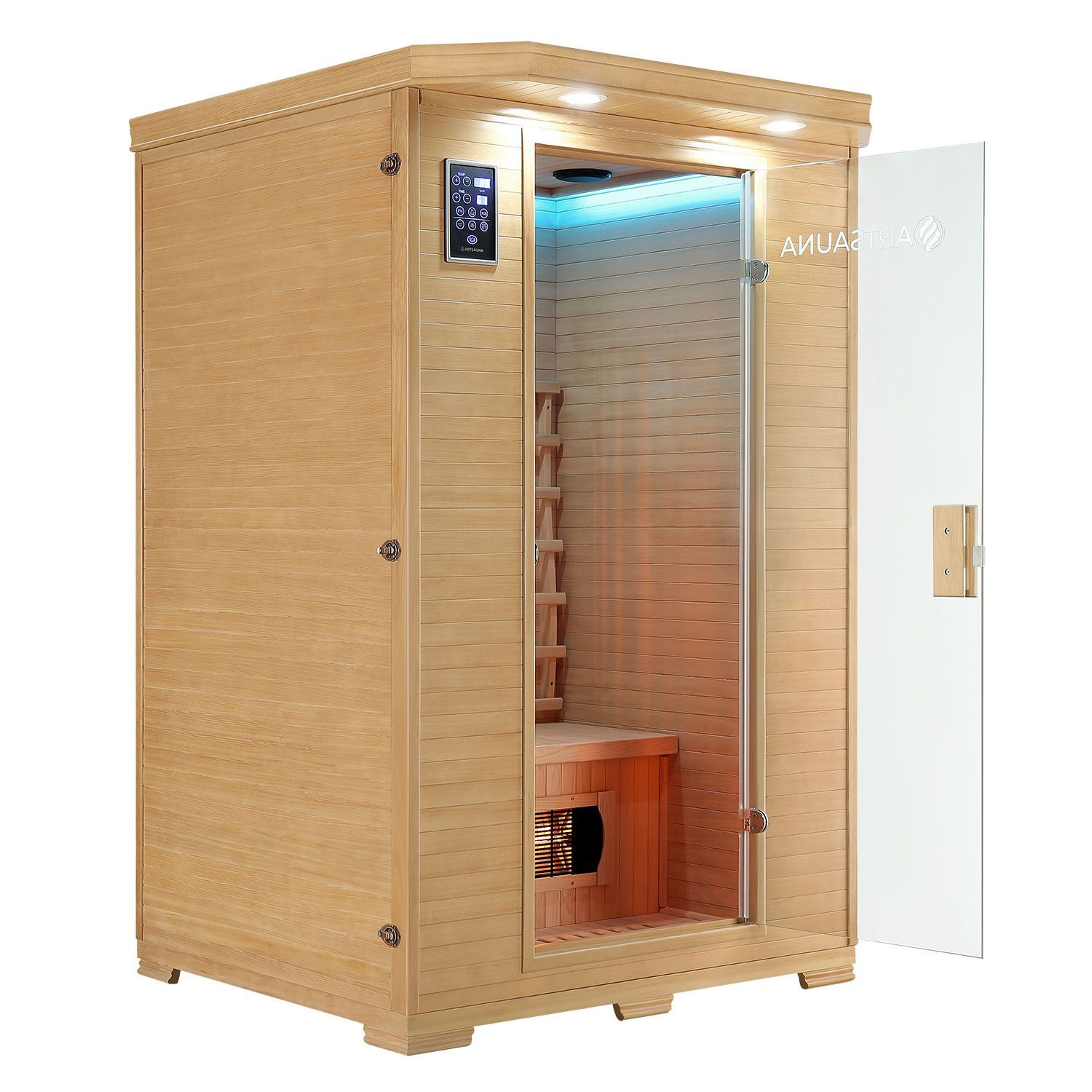 Artsauna Infrarotkabine Wärmekabine Oslo mit Vollspektrumstrahlern & Hemlockholz