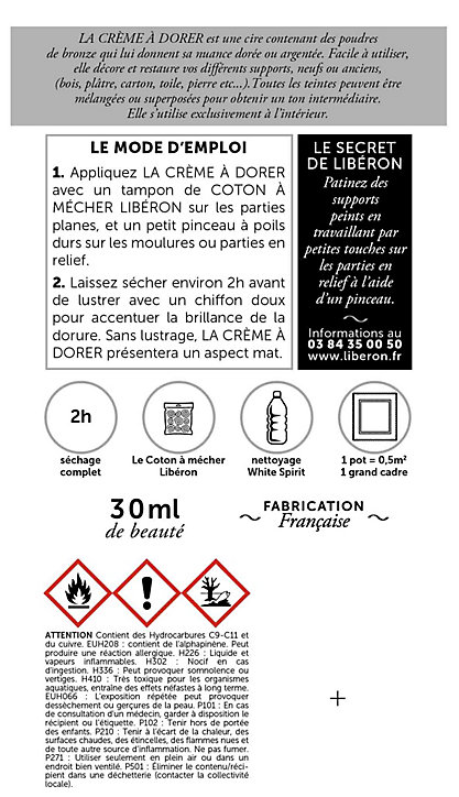 La crème à dorer compiegne Libéron 30ml