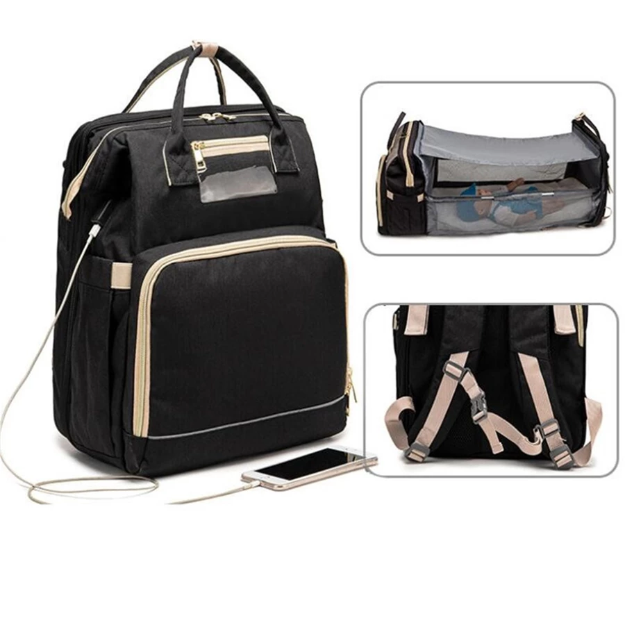Stella Bag Wickelrucksack Premium mit USB Schwarz