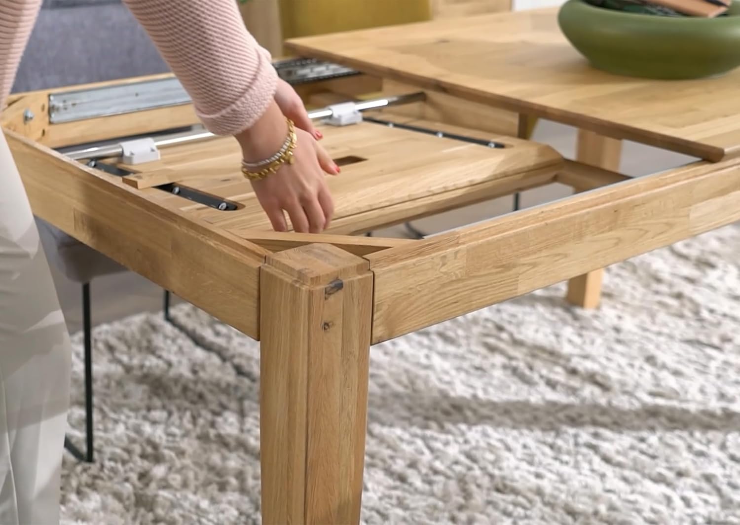 Woodroom Esstisch Paarl 140x90 ausziehbar auf 200 cm Massivholz Eiche geölt Ausziehtisch mit Butterfly-Auszug Holz Esstisch für 6–8 Personen Stabil und modern