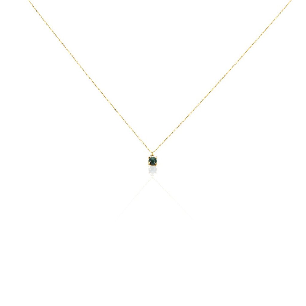 Collier Campsis Or Jaune Malachite