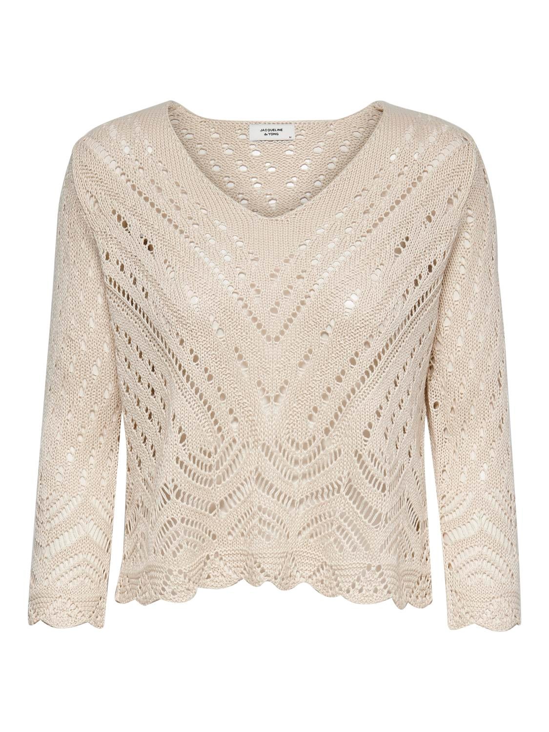 JDYNEW Gestricktes Oberteil Tapioca
