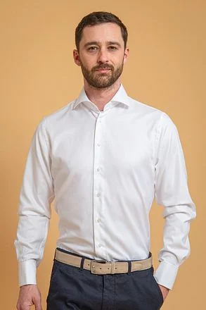 Profuomo Shirt Cutaway Dubbel Manchet Wit PP0H0A025