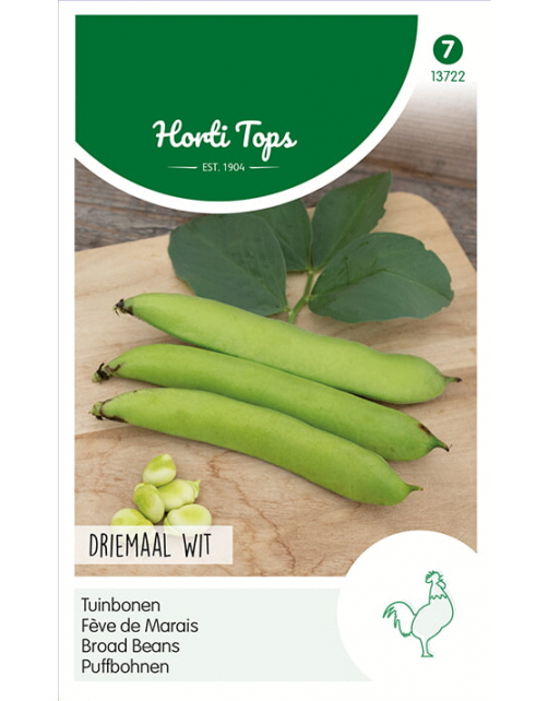 Hortitops Tuinbonen Driemaal Wit - Groentezaden - 250 g