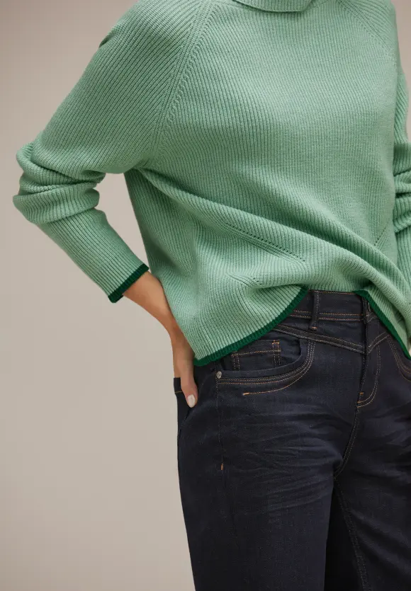 Rollkragenpullover - gentle green melange