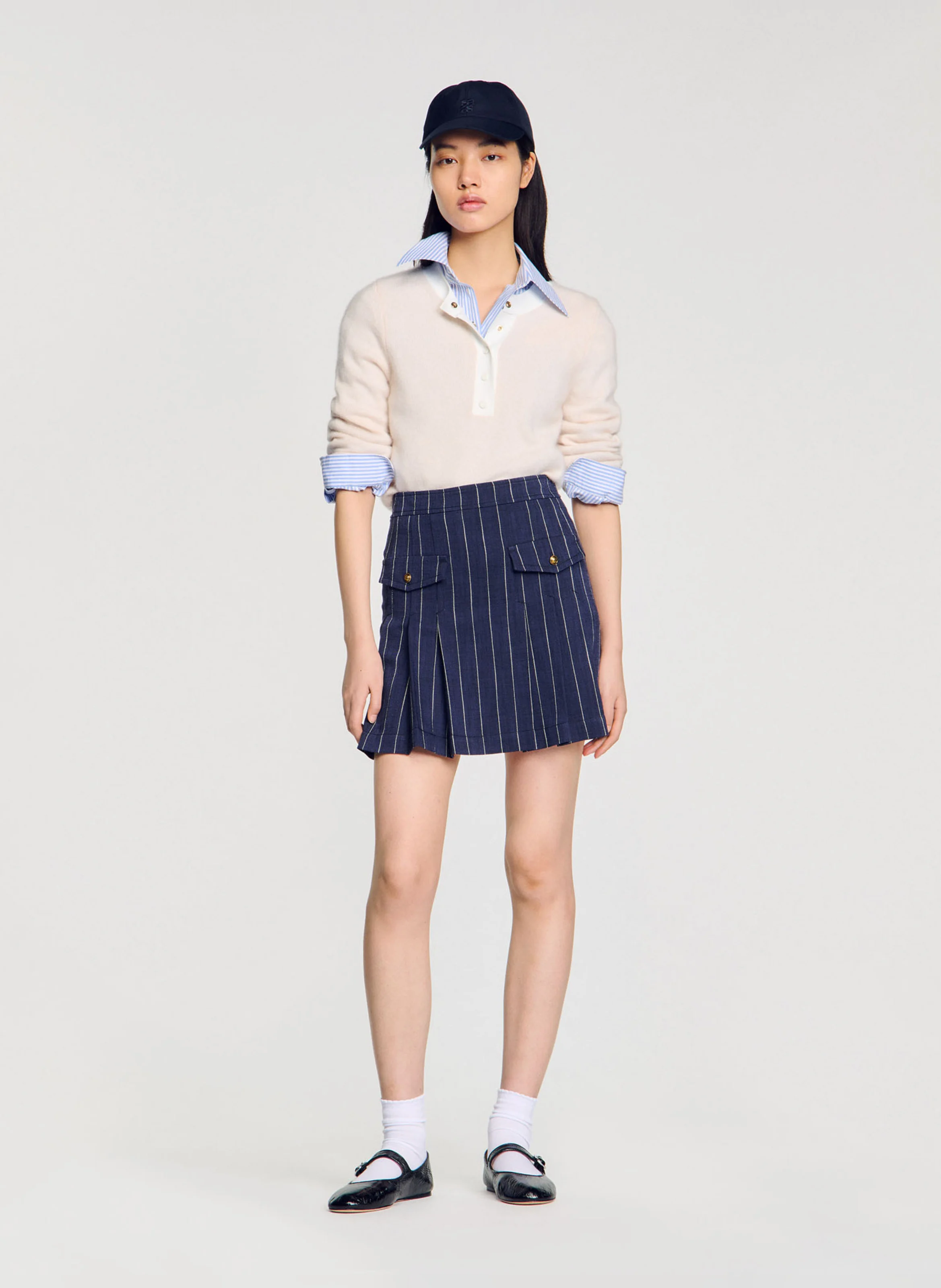 Pull bicolore en laine et cachemire | Beige