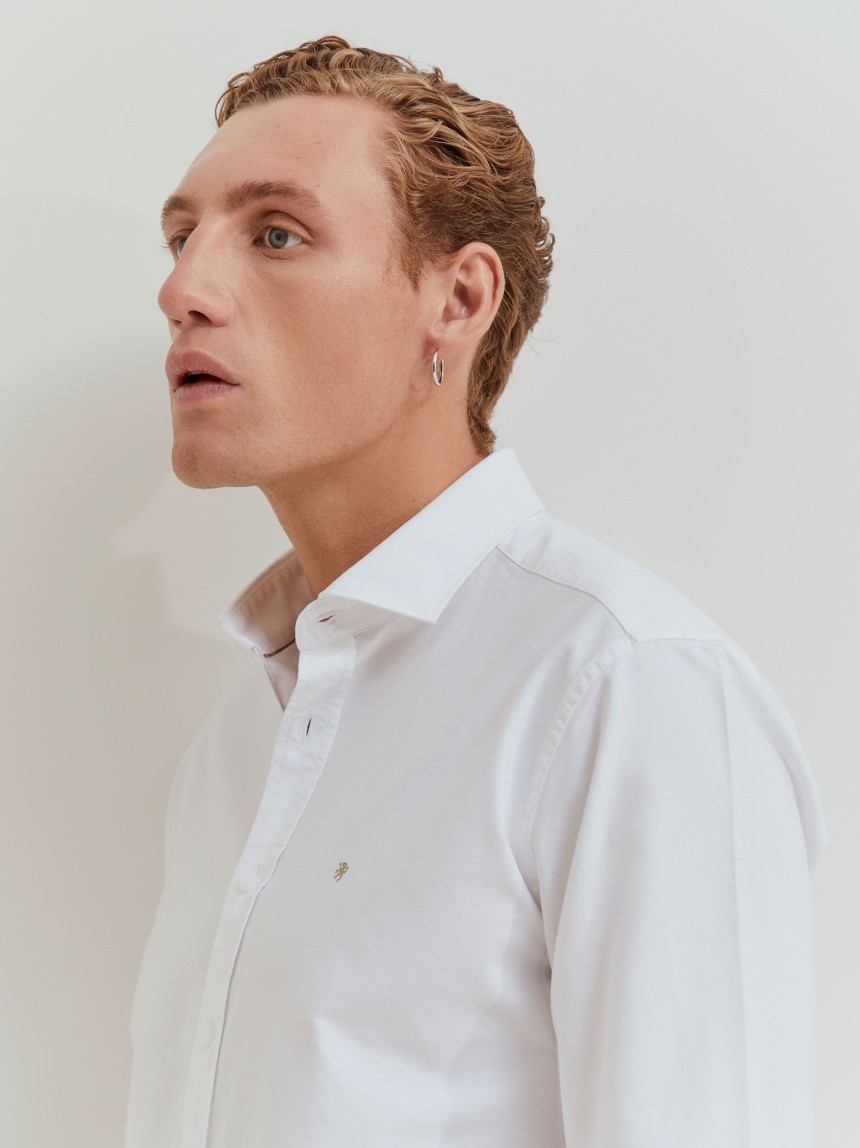Camisa oxford slim fit de algodão