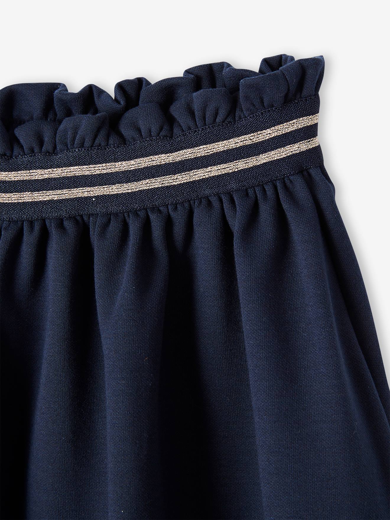 Saia Milano de malha estilo skater, azul-marinho lisa para meninas