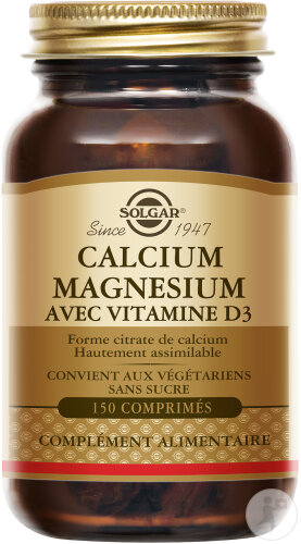 Solgar Calcium Magnésium Vitamine D3 Os Et Cartilages Vitalité 150 Comprimés
