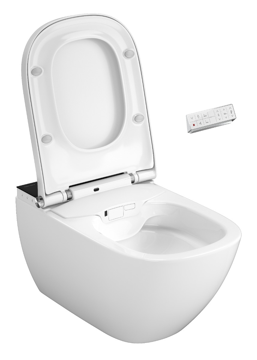 Plazan Genera Ultimate Square douche wc randloos met softclose zitting zwart