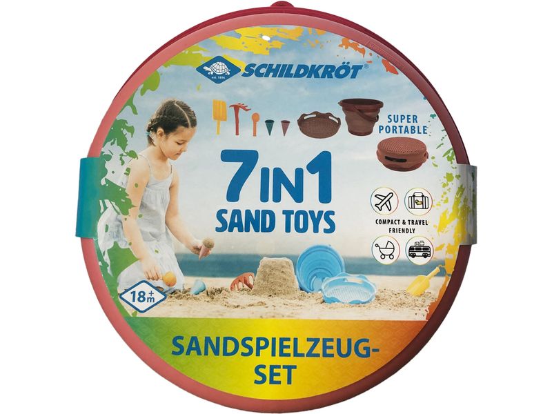 Schildkröt Funsports 7in1 Sand Toys Falteimer Set Rot Innovatives Sand-Spielset