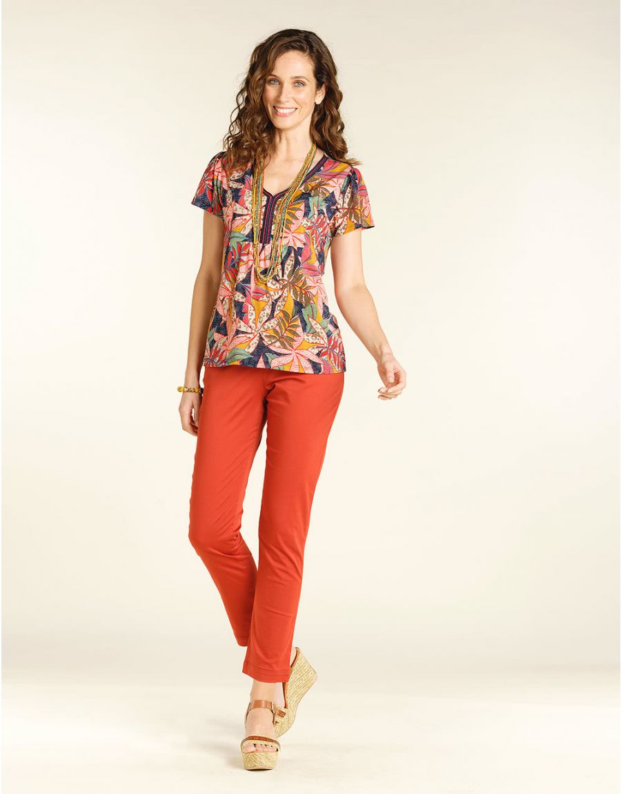 Pantalon 7/8e terracotta