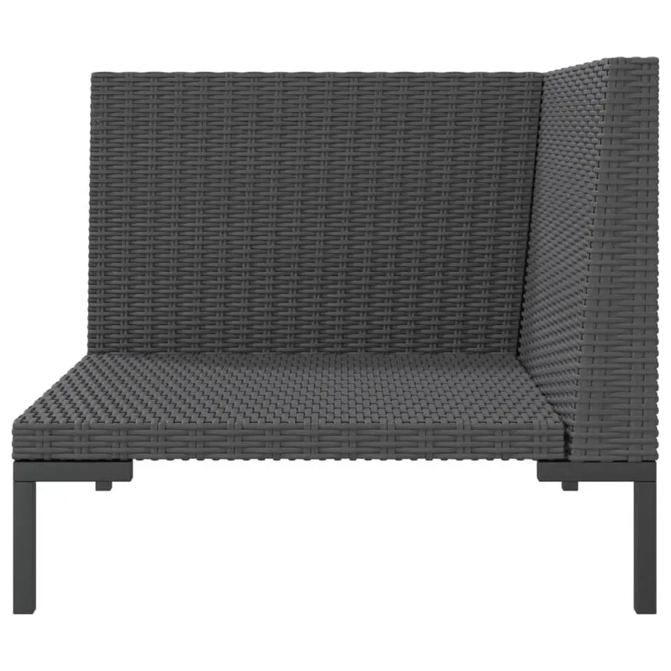 vidaXL - Tuinbank - Grijs - Poly rattan - Met kussens