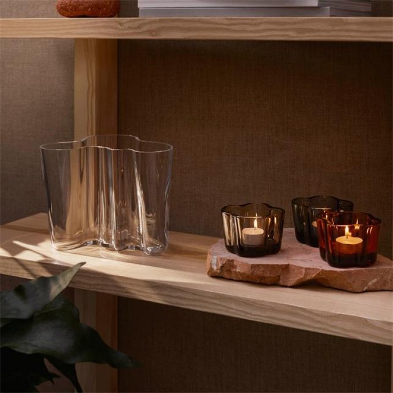 Iittala Alvar Aalto waxinelichthouder cranberry