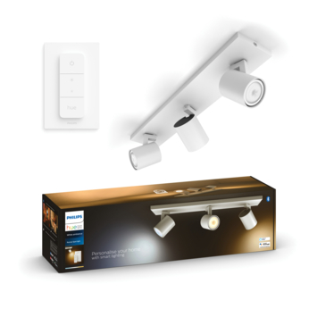 Philips Hue opbouwspot Runner zwart - warm tot koelwit licht 4.2W - 1 spot met dimmer switch