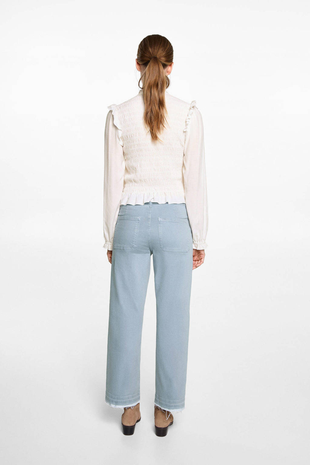 MANGO TEEN casual broek lichtblauw