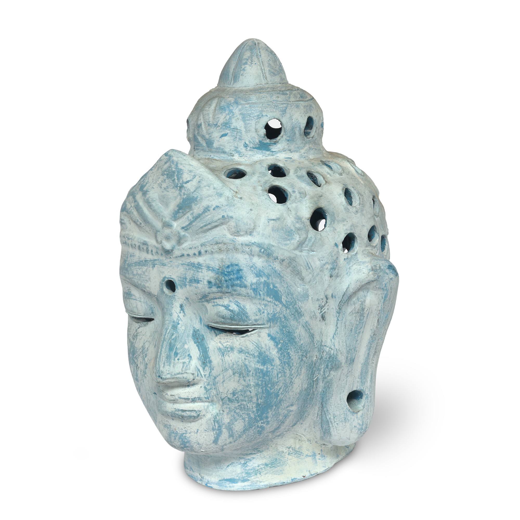 Buddha-Kopf Laterne, H 54 cm, B 38 cm, T 38 cm von fischer's lagerhaus