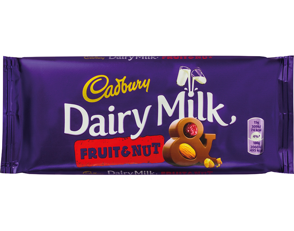 CHOCOLATE CADBURY DAIRY MILK FRUIT & NUT 110G