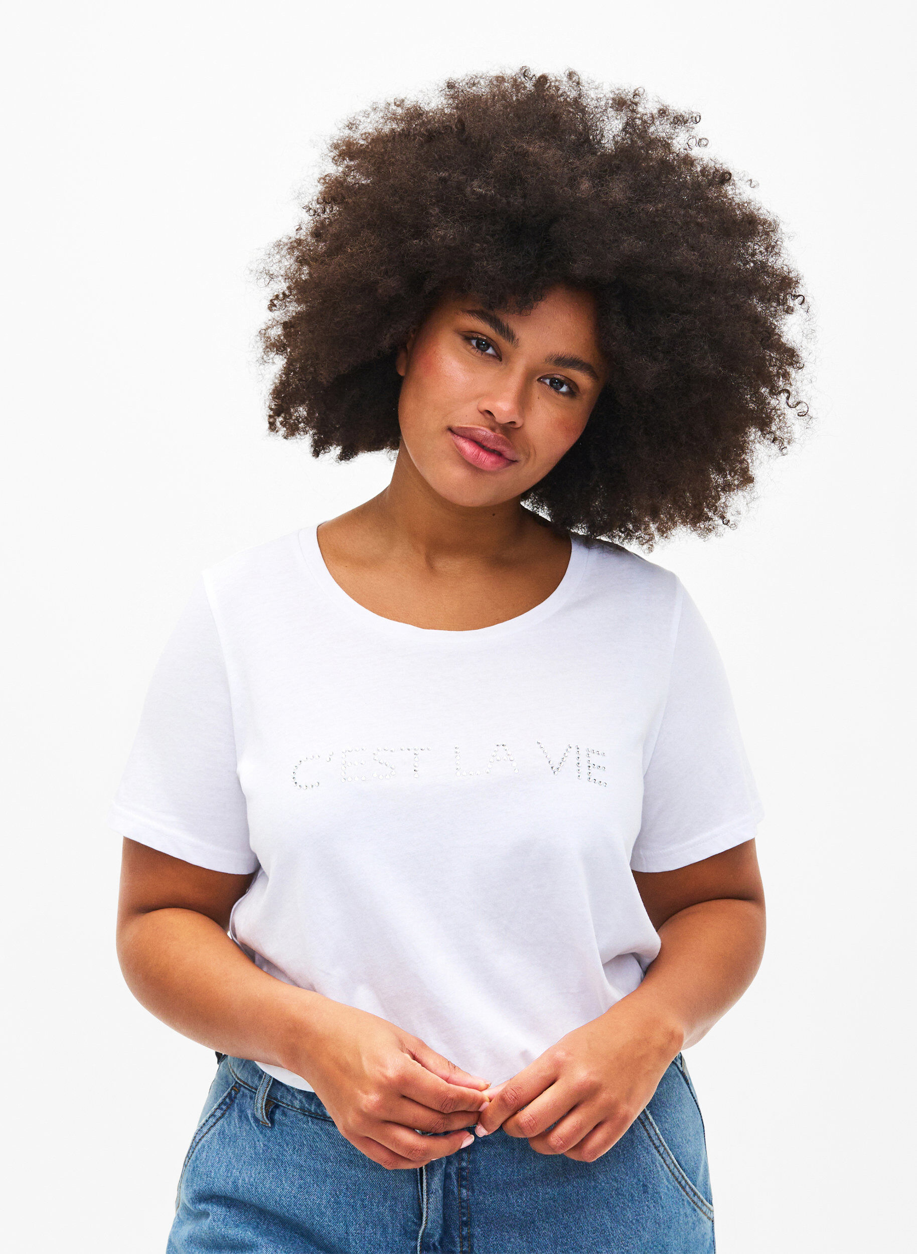 T-shirt med rhinesten