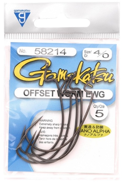Hameçon Gamakatsu Worm Offset Nano Alpha