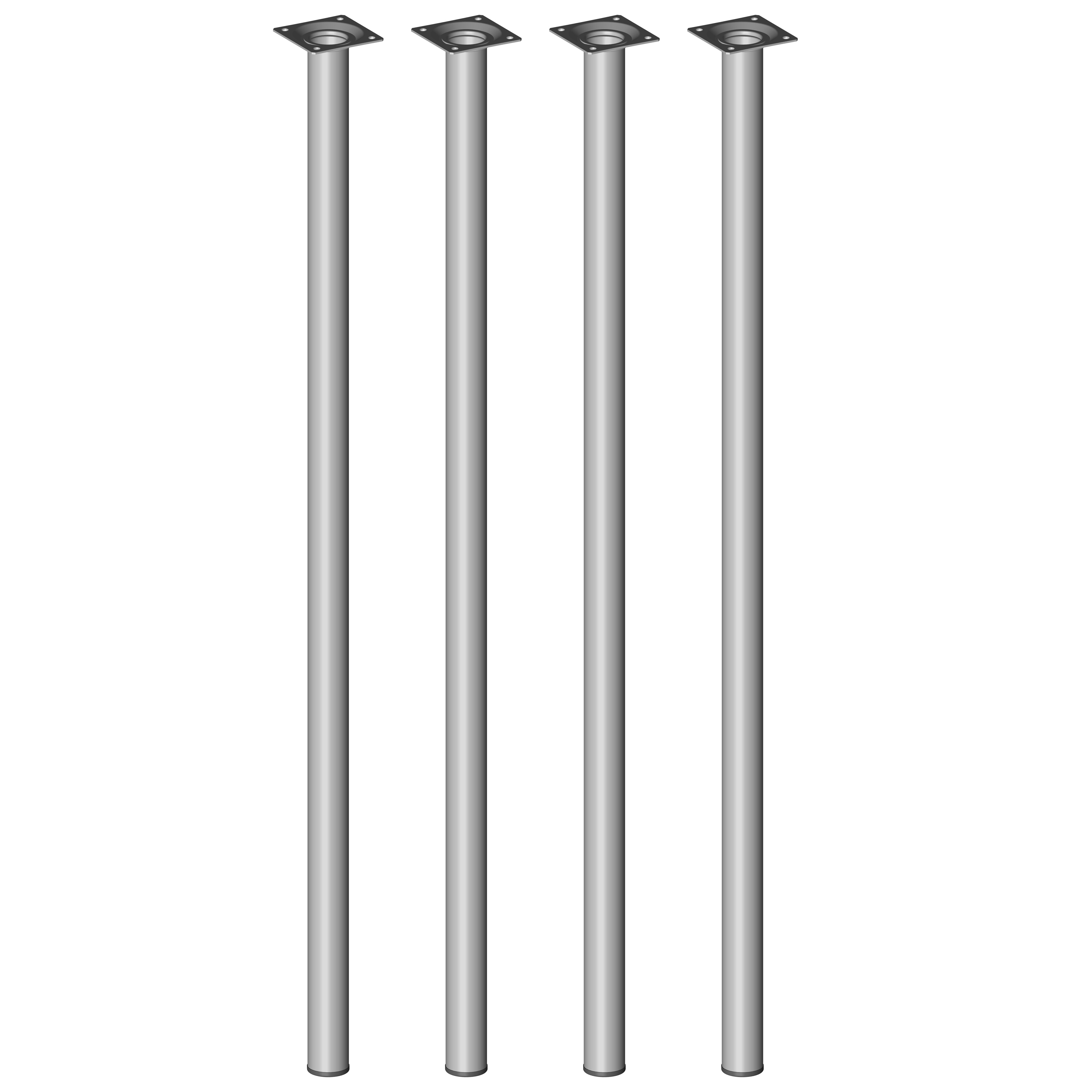 Element System Möbelfüße 4er-Set BURGUND Tischbeine TischgestellØ30 Aluminium