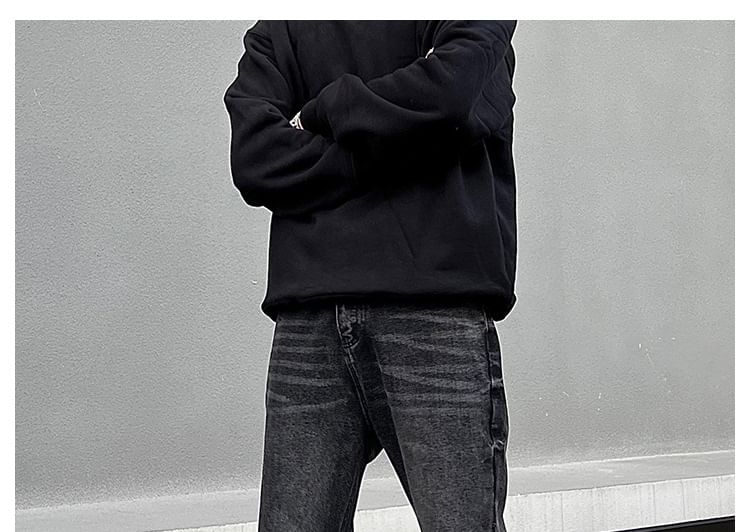 Phoneus - Mid Rise Washed Distressed Flared Jeans