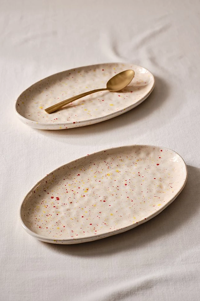 SPRINKLE tallerken oval 2-pakke