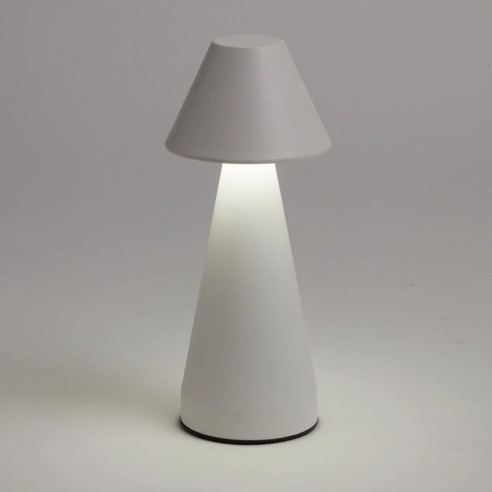 Lampe de table Conni USB tactile blanche Ø9,5xH22,5cm