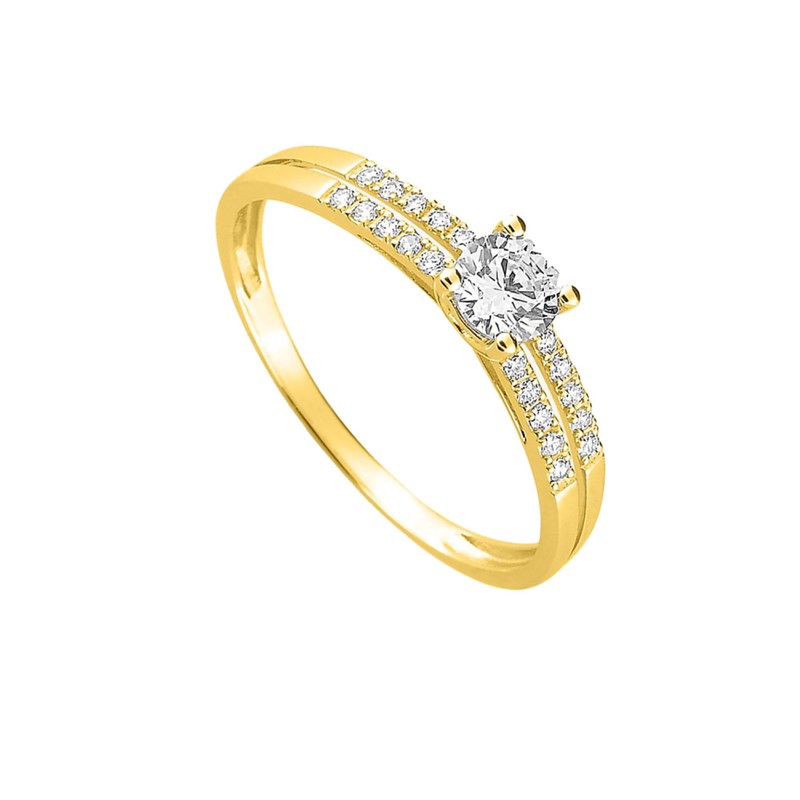 Bague Femme - Oxyde de zirconium - Or 9 Carats