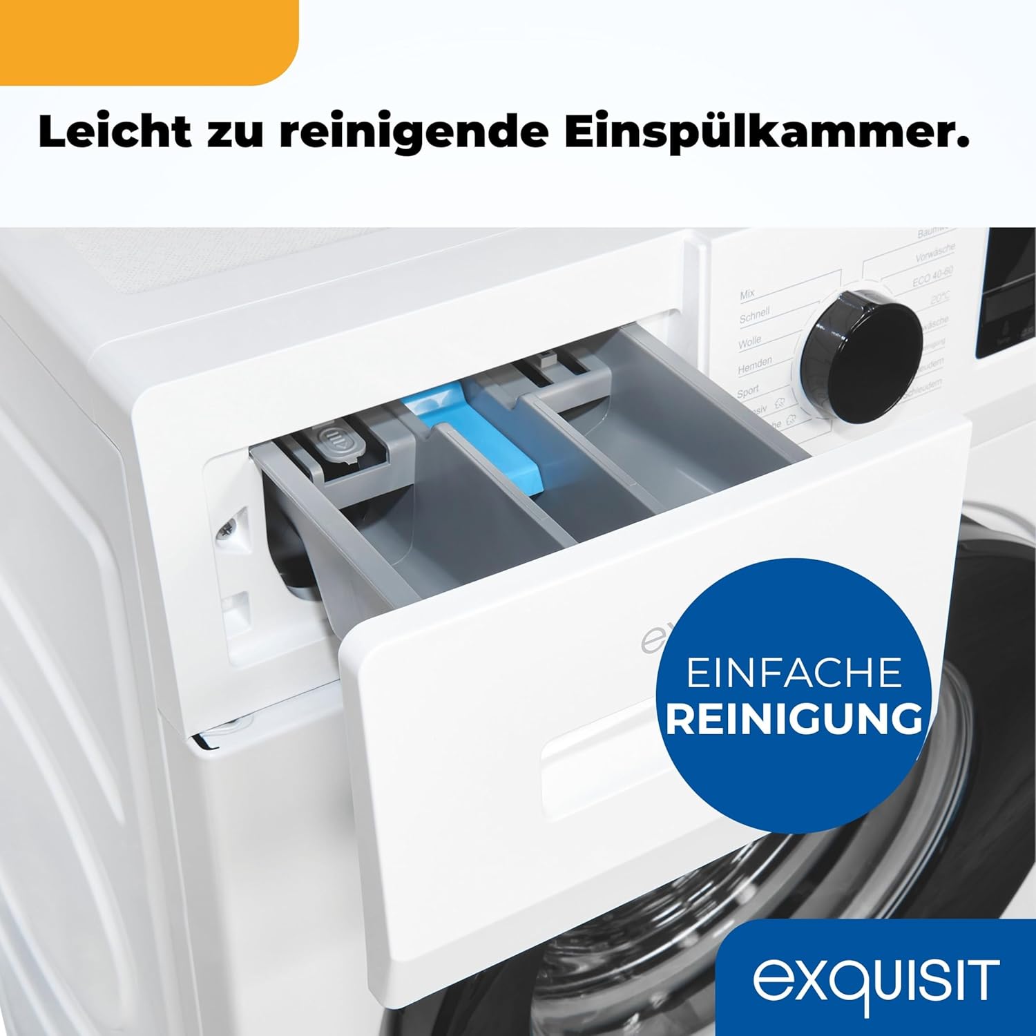 Exquisit Waschmaschine 8kg, Energieeffizienzklasse A, max. 1400 U/Min, Schnellprogramm, Startzeitvorwahl (3-24 Std.), Kindersicherung, Aquastop, ECO, 16 Waschprogramme, WA58014-340A weiss